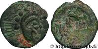 FRANCE Quart de statère en bronze à la tête luniforme GALLIA - SANTONES / MID-WESTERN, Unspecified IIe - Ier siècles avant J.-C. (13mm, 1,65g, 7h) -