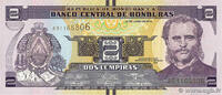 HONDURAS 2 Lempiras HONDURAS 2 Lempiras 2014 UNC -
