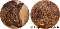 FRANCE Médaille animalière - Sanglier ANIMAUX Monnaie de Paris 1980 (67,5mm, 168,36g, 12h) -