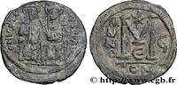 THE EMPIRE FROM ANASTASIUS TO MAURICE TIBERIUS (49 Follis JUSTIN II and SOPHIA Constantinople 570-571 (29mm, 13,07g, 12h) -