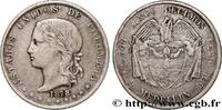 COLOMBIA 5 Decimos Etats Unis de Colombie COLOMBIA Medellin 1878 (30mm, 12,48g, 6h) -