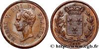 FRANCE 1/2 franc, buste juvénile, en bronze HENRY V COUNT OF CHAMBORD 1833 (18mm, 1,38g, 6h) -