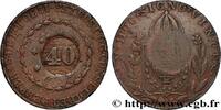 BRAZIL - EMPIRE OF BRAZIL - PETER II 40 Réis contremarqué sur une 80 Réis de 1830 BRAZIL - EMPIRE OF BRAZIL - PETER II Rio de Janeiro 1835 (40mm, 28,49g, 12h) -