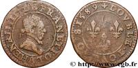 FRANCE Double tournois, 2e type de Paris, frappé au mouli HENRY III Paris 1589 (20,5mm, 2,81g, 6h) -