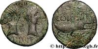 THE JULIO-CLAUDIANS (27 BC to 69 AD) Dupondius COL NEM (as) NEMAUSUS - NIMES - AUGUSTUS and AGRIPPA Nîmes c. 16/15 - 10 AC. (26,5mm, 11,98g, 8h) -
