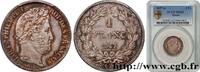 FRANCE 1 franc Louis-Philippe, couronne de chêne LOUIS-PHILIPPE I Paris 1837 (23mm, 5g, 6h) -