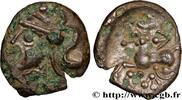 FRANCE Denier à la tête casquée à gauche et aux carnyx GALLIA - AULERCI CENOMANI (Area of Le Mans) Le Mans (72) c. 80-50 AC. (13mm, 0,71g, 12h) -