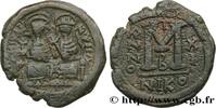 THE EMPIRE FROM ANASTASIUS TO MAURICE TIBERIUS (49 Follis JUSTIN II and SOPHIA Nicomédie 575-576 (29,5mm, 14,87g, 6h) -