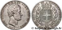 ITALY - KINGDOM OF SARDINIA 5 Lire Charles Albert ITALY - KINGDOM OF SARDINIA Gênes 1840 (37mm, 24,74g, 6h) -