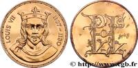 FRANCE Médaille, Louis VII COLLECTION ROIS & REINES DE FRANCE 1988 (38mm, 19,22g, 12h) -