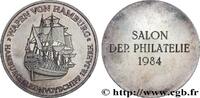 FRANCE Médaille, Salon philatélique MER ET MARINE : PAQUEBOTS, NAVIRES, BATEAUX Allemagne, Hambourg 1984 (37,50mm, 29,9g, 12h) -