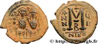 THE EMPIRE FROM ANASTASIUS TO MAURICE TIBERIUS (49 Follis JUSTIN II and SOPHIA Nicomédie 572-573 (28,5mm, 13,17g, 6h) -