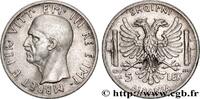 ALBANIA 5 Lek Victor-Emmanuel III ALBANIA Rome 1939 (23mm, 4,96g, 6h) -