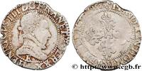 FRANCE Demi-franc au col plat HENRY III Tours 1589 (29mm, 6,66g, 10h) -