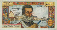 FRANCE 5000 Francs HENRI IV FRANCE 5000 Francs HENRI IV 1958 XF- -