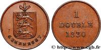 GUERNSEY 1 Double armes du baillage de Guernesey GUERNSEY 1830 (18,5mm, 2,42g, 6h) -
