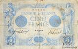 FRANCE 5 Francs BLEU FRANCE 5 Francs BLEU 1915 VF- -
