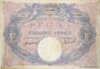 FRANCE 50 Francs BLEU ET ROSE FRANCE 50 Francs BLEU ET ROSE 1908 VG -