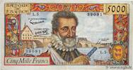 FRANCE 5000 Francs HENRI IV FRANCE 5000 Francs HENRI IV 1957 VF -