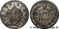 SWITZERLAND - CONFEDERATION OF HELVETIA - CANTON O 2 Rappen SWITZERLAND - CONFEDERATION OF HELVETIA - CANTON OF SCHWYZ 1846 (17mm, 1,47g, 6h) -