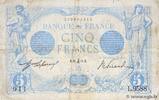 FRANCE 5 Francs BLEU FRANCE 5 Francs BLEU 1915 VG -
