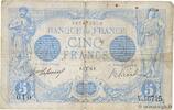 FRANCE 5 Francs BLEU FRANCE 5 Francs BLEU 1916 VG -