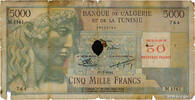 ALGERIA 50 NF sur 5000 Francs ALGERIA 50 NF sur 5000 Francs 1956 G -
