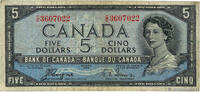 CANADA 5 Dollars CANADA 5 Dollars 1954 F -