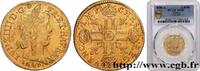 FRANCE Louis d’or aux huit L, portrait à la mèche longue LOUIS XIV THE SUN KING Paris 1650 (23,5mm, g, 6h) -