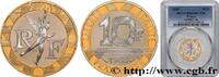 FRANCE Belle Épreuve Or 10 francs Génie de la Bastille COMMEMORATIVE COINS MONNAIE DE PARIS Pessac 1988 (22,8mm, 12g, 6h) -