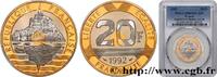 FRANCE Belle Épreuve Or 20 francs - Mont Saint-Michel COMMEMORATIVE COINS MONNAIE DE PARIS Pessac 1992 (27mm, 16,51g, 6h) -