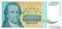 YUGOSLAVIA 500000 Dinara YUGOSLAVIA 500000 Dinara 1993 XF -