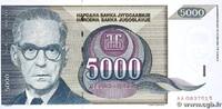 YUGOSLAVIA 5000 Dinara YUGOSLAVIA 5000 Dinara 1992 UNC -
