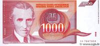 YUGOSLAVIA 1000 Dinara YUGOSLAVIA 1000 Dinara 1992 UNC -
