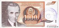 YUGOSLAVIA 1000 Dinara YUGOSLAVIA 1000 Dinara 1990 VF -