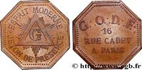 FRANCE ORIENT DE PARIS, L’ESPRIT MODERNE FRANC - MAÇONNERIE n.d. (29,50mm, 5,77g, 12h) -