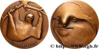 FRANCE Médaille animalière - Paresseux ANIMAUX Monnaie de Paris 1977 (71,5mm, 214,37g, 12h) -
