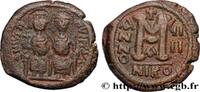 THE EMPIRE FROM ANASTASIUS TO MAURICE TIBERIUS (49 Follis JUSTIN II and SOPHIA Nicomédie 568-569 (26,5mm, 13,82g, 6h) -
