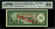 CURACAO 10 Gulden Spécimen CURACAO 10 Gulden Spécimen 1958 UNC- -