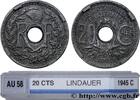 FRANCE 20 centimes Lindauer Zinc PROVISIONAL GOVERNEMENT OF THE FRENCH REPUBLIC Castelsarrasin 1945 (24mm, 3,54g, 6h) -