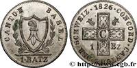 SWITZERLAND - CANTON OF BASEL 1/2 Batzen (5 Rappen) SWITZERLAND - CANTON OF BASEL 1826 (24,5mm, 2,59g, 6h) -