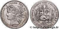 PERU 5 Pesetas 1880 PERU Lima 1880 (37,50mm, 24,83g, 6h) fSS 160,00 EUR  plus 18,00 EUR verzending