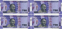 INDIA 100 Rupees Consécutifs INDIA 100 Rupees Consécutifs 2021 UNC- -