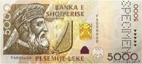 ALBANIA 5000 Lekë Spécimen ALBANIA 5000 Lekë Spécimen 2001 AU+ -
