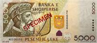 ALBANIA 5000 Lekë Spécimen ALBANIA 5000 Lekë Spécimen 2007 XF+ -
