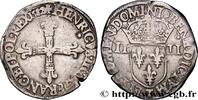 FRANCE Quart d'écu, croix de face HENRY III Nantes 1582 (29,5mm, 9,42g, 12h) -