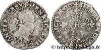 FRANCE Quart de franc au col plat HENRY III Paris 1587 (25mm, 3,13g, 8h) -