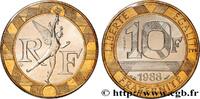 FRANCE Essai de 10 francs Génie de la Bastille V REPUBLIC Pessac 1988 (23mm, 6,50g, 6h) -