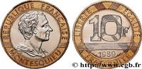 FRANCE 10 francs Montesquieu V REPUBLIC 1989 (23mm, 6,50g, 6h) -