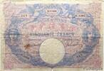 FRANCE 50 Francs BLEU ET ROSE FRANCE 50 Francs BLEU ET ROSE 1908 F+ -